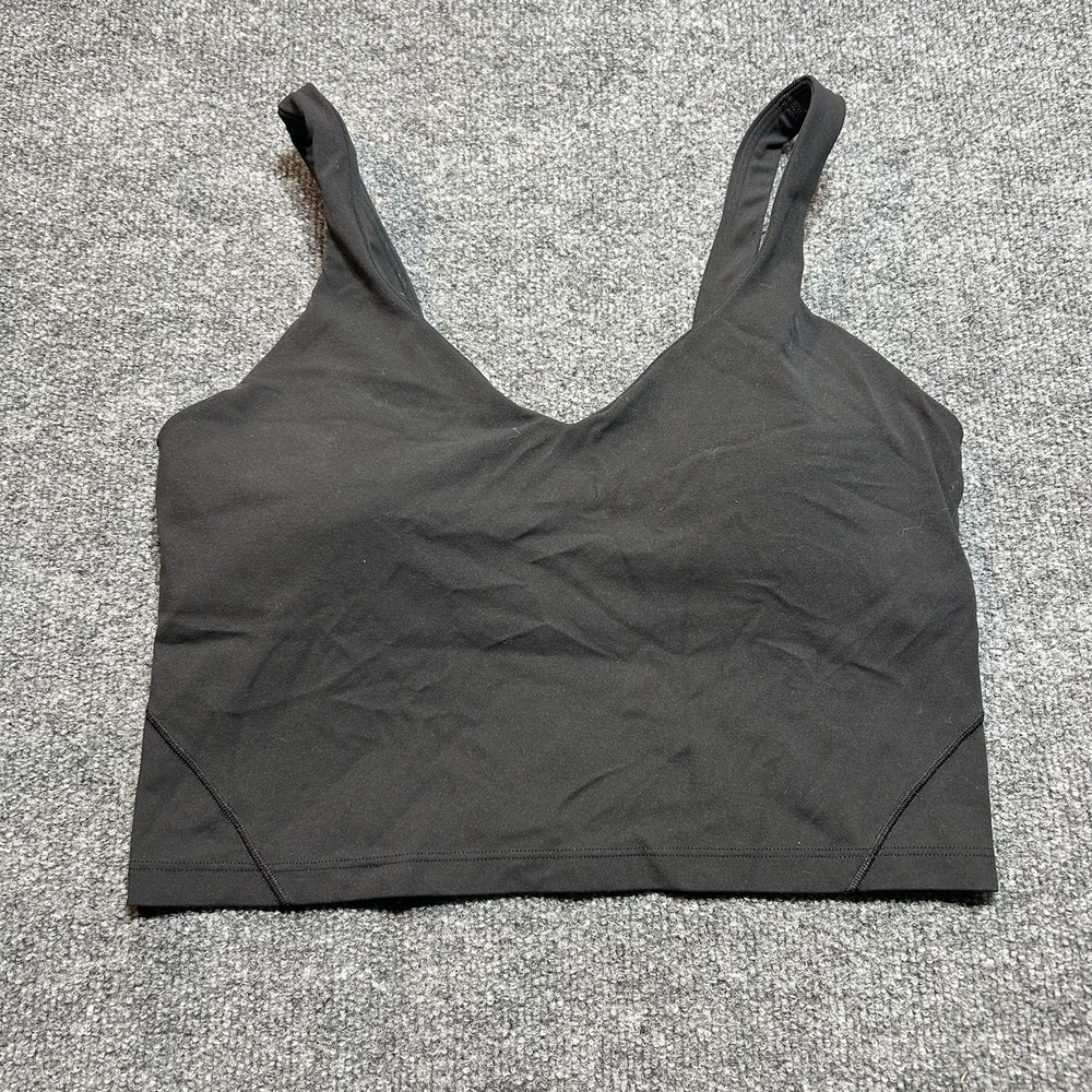 Lululemon Women's Black Stretch V-Neck Sleeveless Activewear Tank Top Size Small